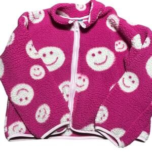 Old Navy Pink and White Fleece Jacket